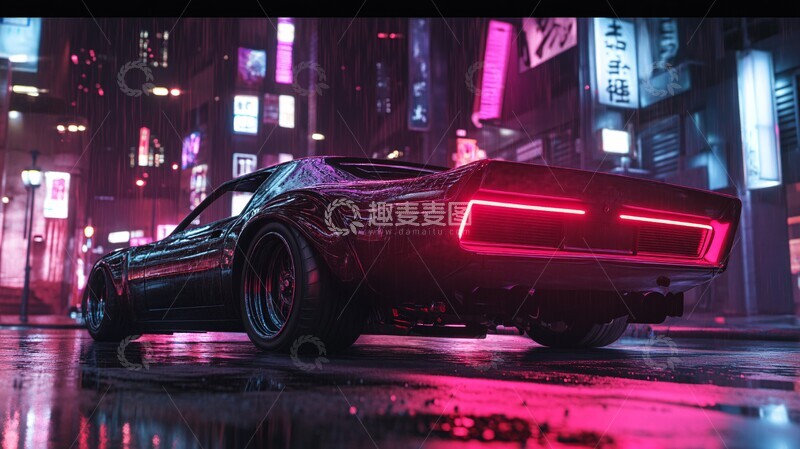 高清大图下载【趣麦麦图】年代赛博朋克车1