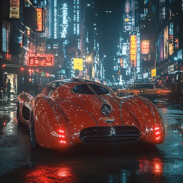 夜行跑车跑车夜行复古1