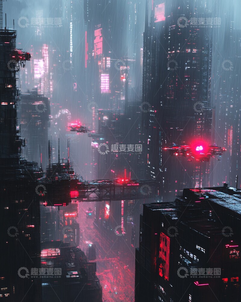 高清大图下载【趣麦麦图】赛博朋克未来城1