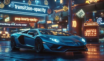 蓝跑车飞驰夜景3