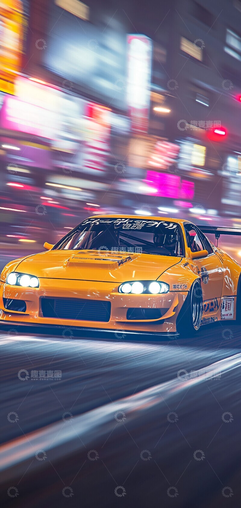 高清大图下载【趣麦麦图】运动漂移车前视图1