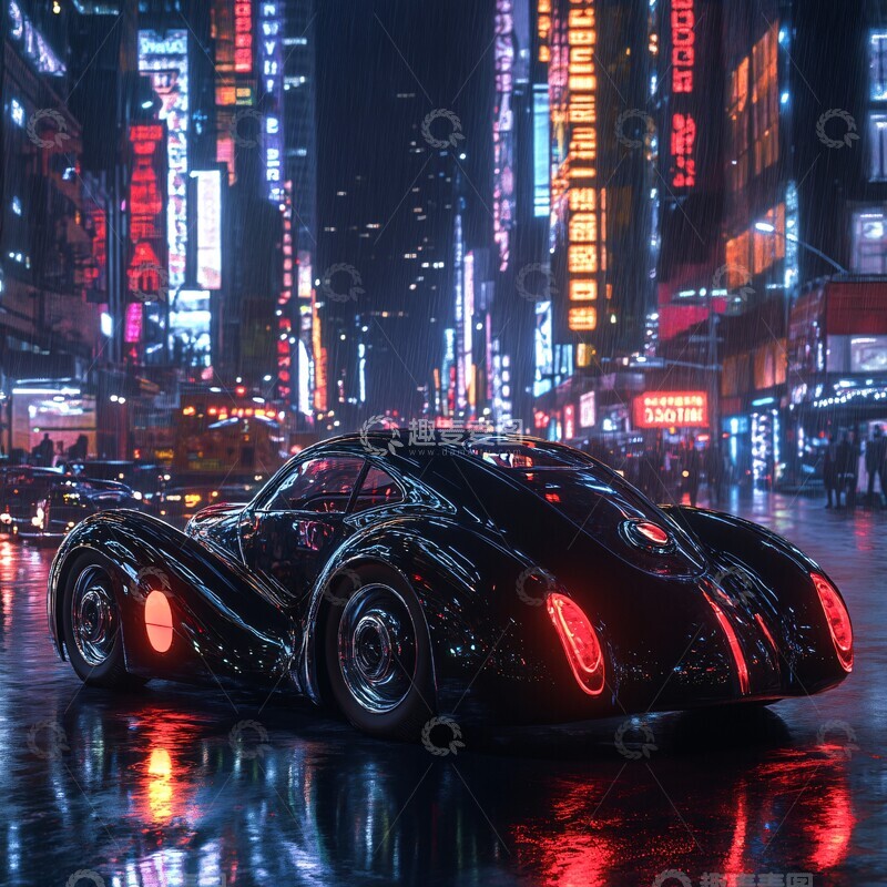 高清大图下载【趣麦麦图】-夜行跑车跑车夜行复古2