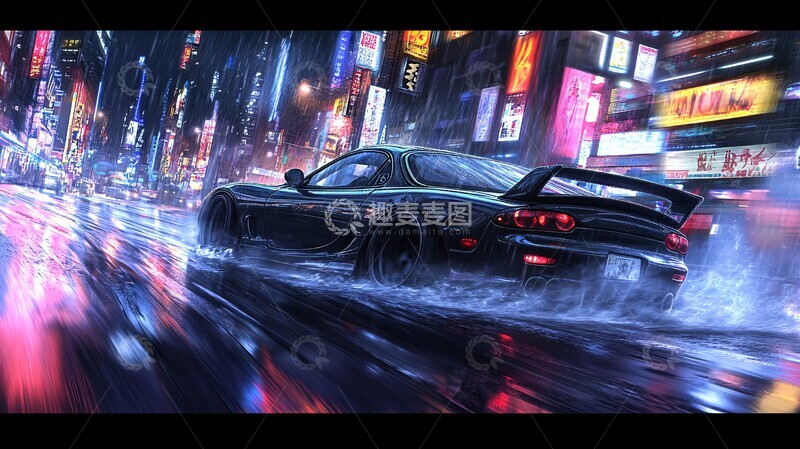 高清大图下载【趣麦麦图】雨夜街头漂移2