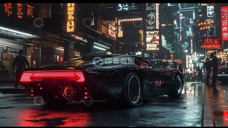 高清大图下载【趣麦麦图】年代赛博朋克车