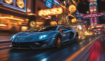 蓝跑车飞驰夜景2