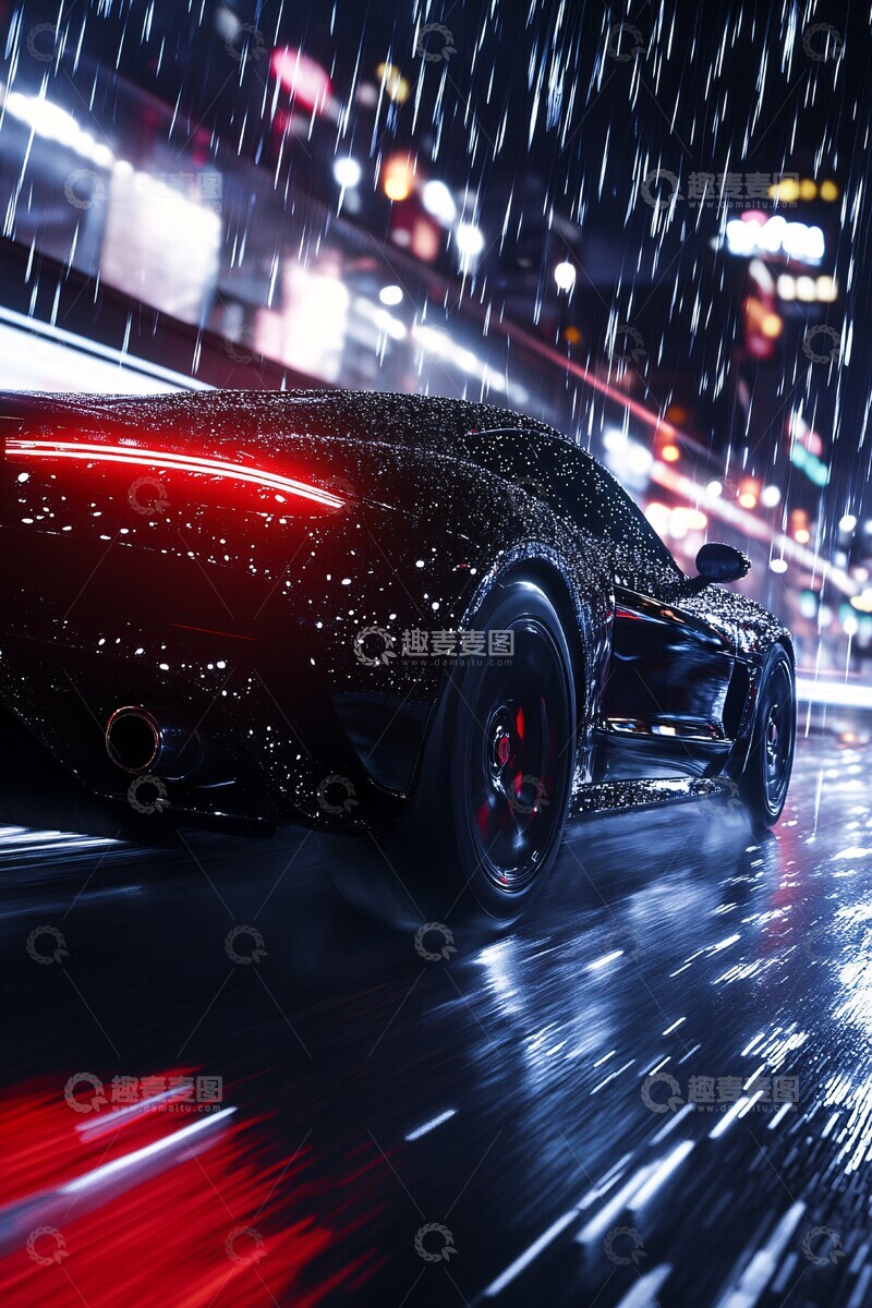 高清大图下载【趣麦麦图】雨夜飞驰雨夜飞驰跑车3