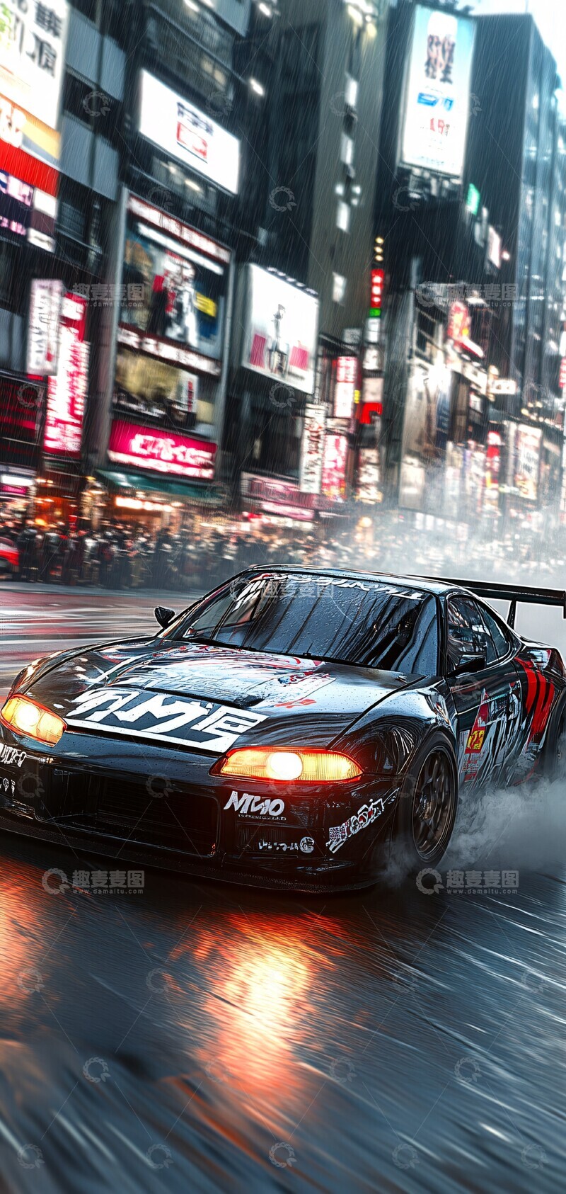 高清大图下载【趣麦麦图】运动漂移车前视图2