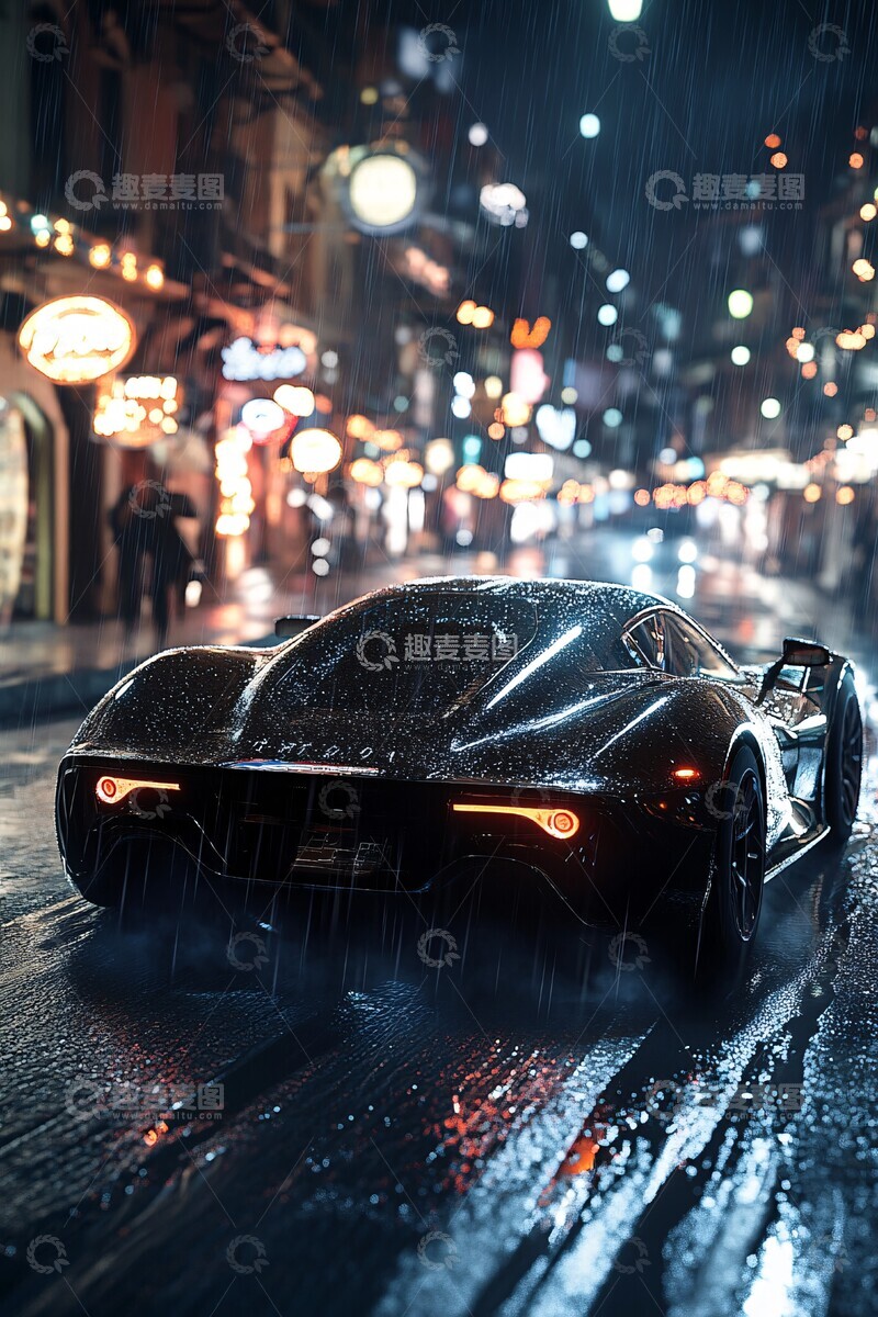 高清大图下载【趣麦麦图】夜幕街车漂移行1