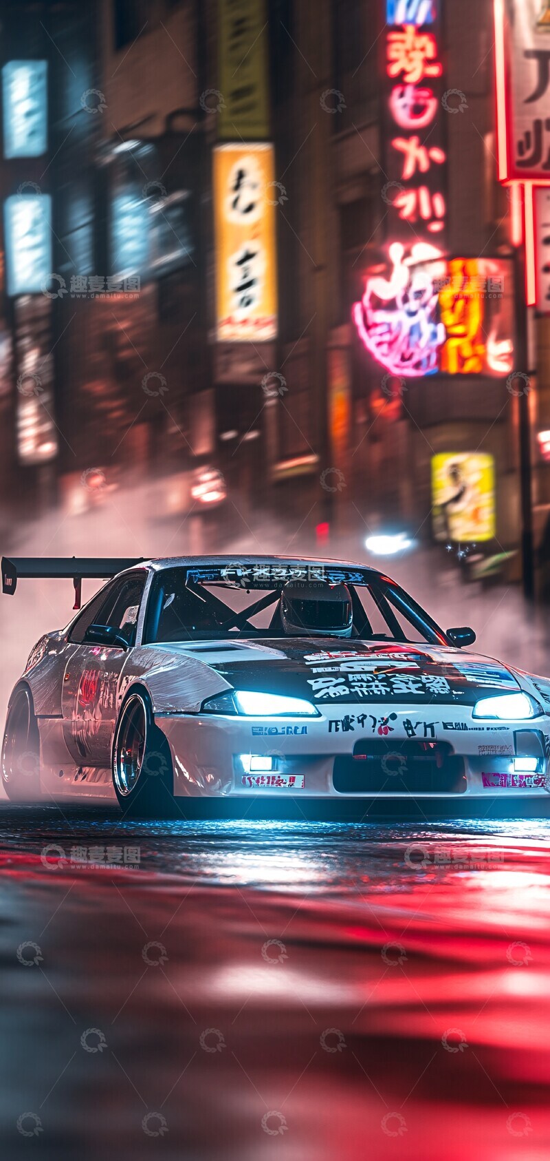 高清大图下载【趣麦麦图】运动漂移车前视图3