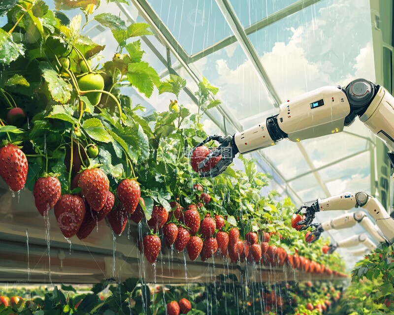 高清大图下载【趣麦麦图】机器人采摘水果2