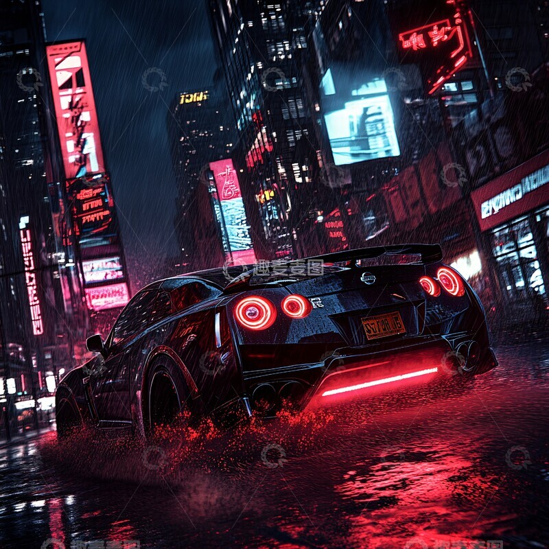 高清大图下载【趣麦麦图】雨夜飞驰的雨夜飞驰水花2