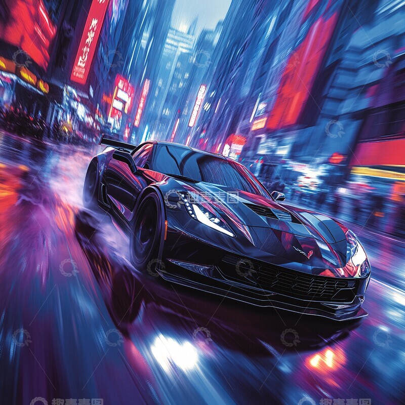 高清大图下载【趣麦麦图】科尔维特疾驰都市1