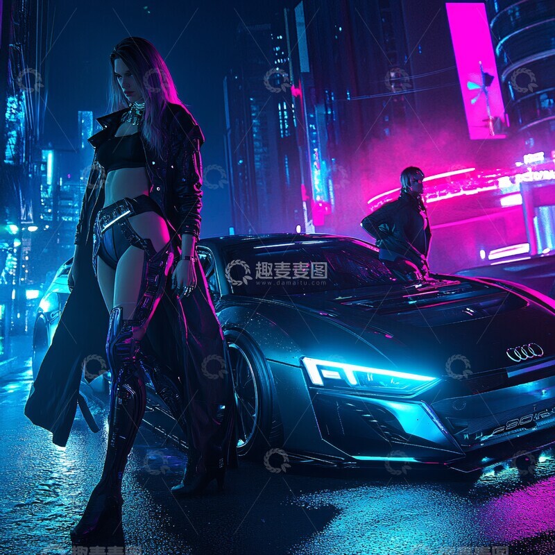 高清大图下载【趣麦麦图】男女士与奥迪2