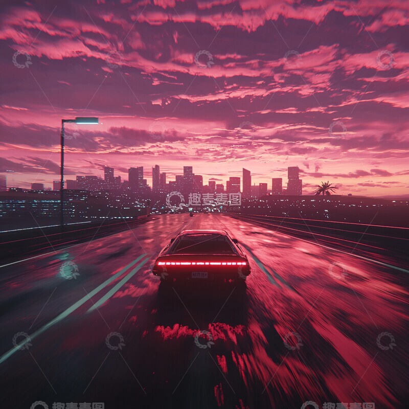 高清大图下载【趣麦麦图】高速驶向城市2