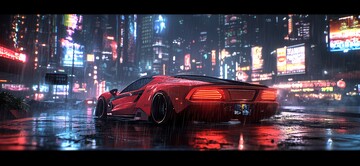 夜色中的车街道灯光建筑2