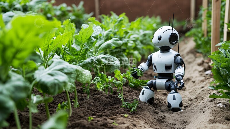 高清大图下载【趣麦麦图】机器人种菜机器人种菜蔬菜3