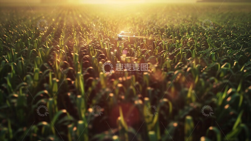 高清大图下载【趣麦麦图】无人机喷洒玉米田3