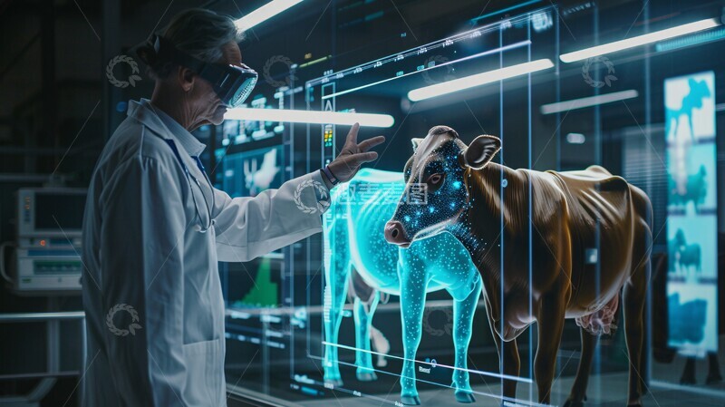 高清大图下载【趣麦麦图】兽医用诊断牛健康1