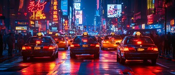 自动驾驶车流路边人1