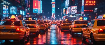 自动驾驶车流路边人2