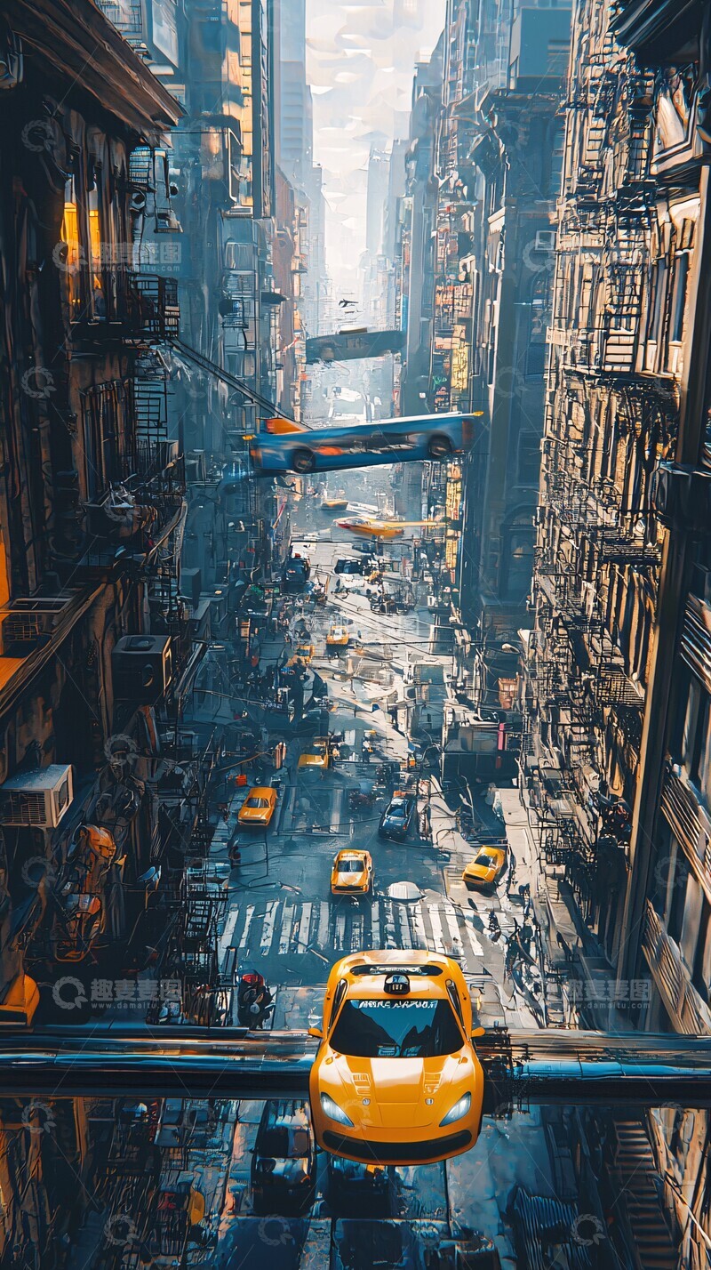 高清大图下载【趣麦麦图】汽车城市穿梭3