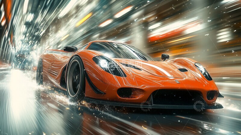 高清大图下载【趣麦麦图】超级跑车速度光3