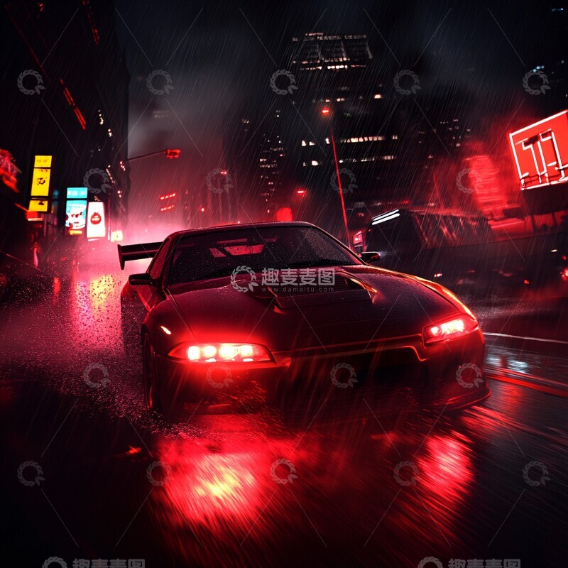 高清大图下载【趣麦麦图】雨夜飞驰的雨夜飞驰水花1