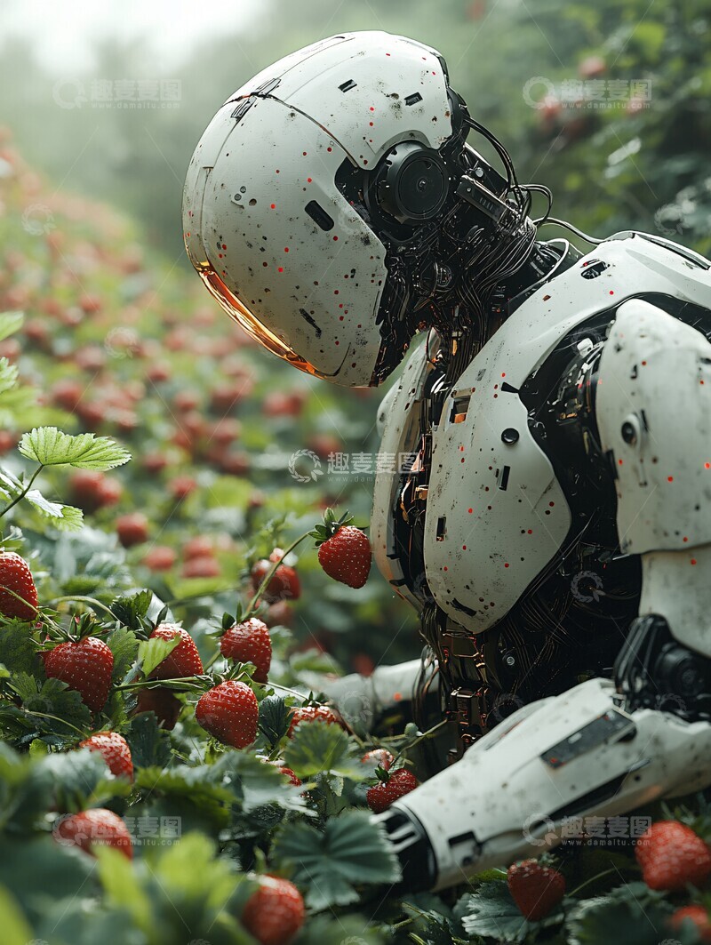 高清大图下载【趣麦麦图】草莓采摘机器人2