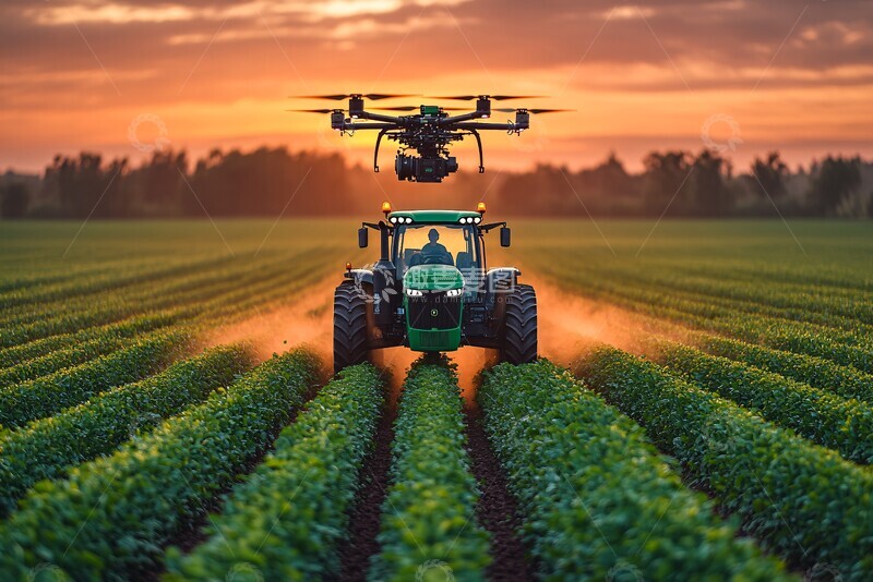 高清大图下载【趣麦麦图】无人机喷洒糖田3