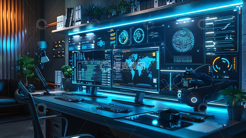 高清大图下载【趣麦麦图】智能办公双屏显示2