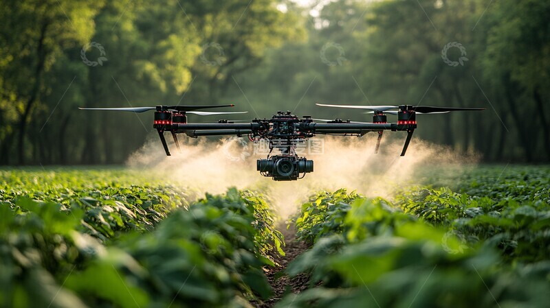 高清大图下载【趣麦麦图】无人机喷洒农田3