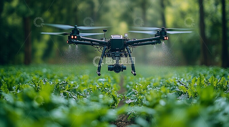 高清大图下载【趣麦麦图】无人机喷洒蔬菜3