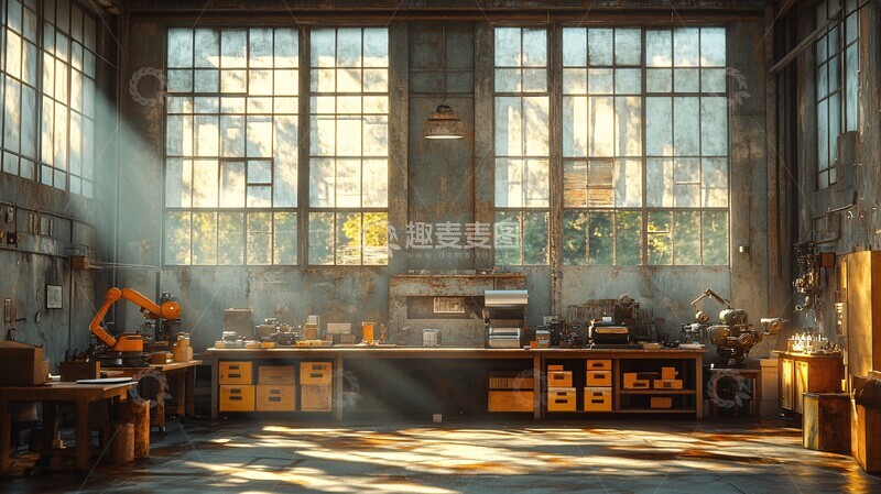 高清大图下载【趣麦麦图】工业车间内部场景4