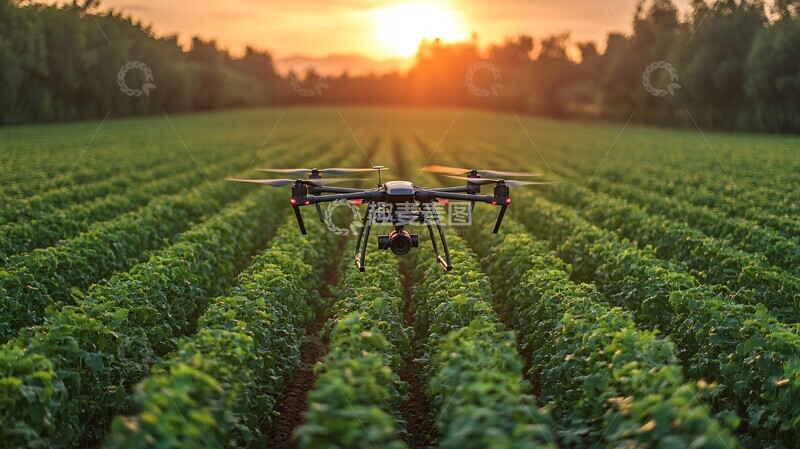 高清大图下载【趣麦麦图】农田无人机自动灌溉2
