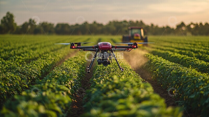 高清大图下载【趣麦麦图】无人机喷洒与收割2