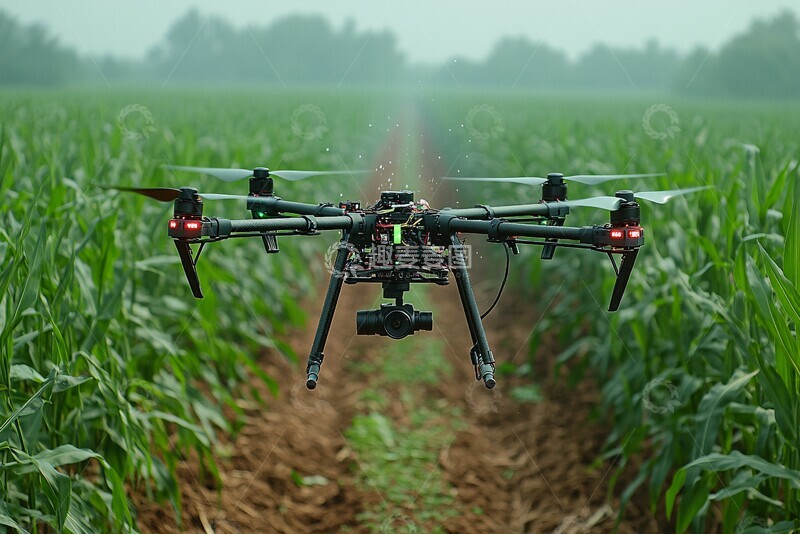 高清大图下载【趣麦麦图】水滴喷洒无人机3