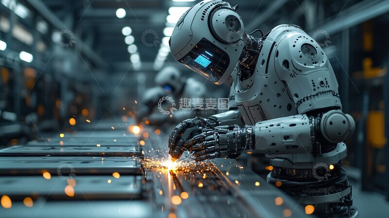 高清大图下载【趣麦麦图】金属工厂机器人焊接2