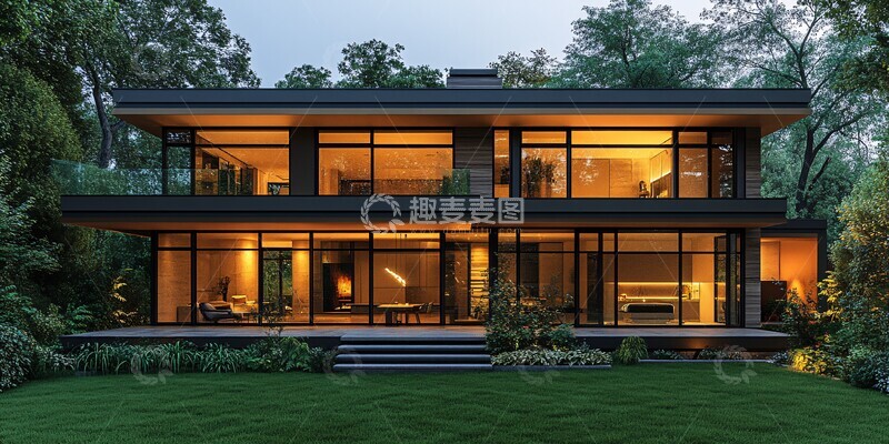 高清大图下载【趣麦麦图】玻璃窗夜光绿景屋3