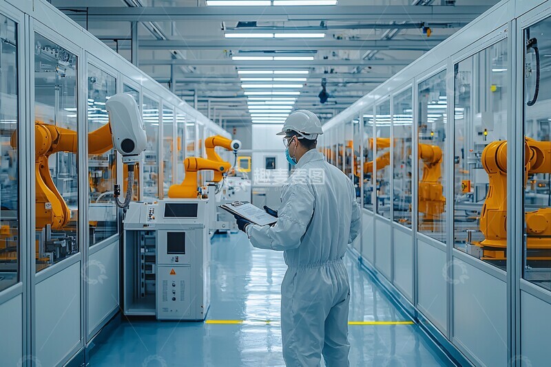 高清大图下载【趣麦麦图】机器人厂房工作场景2