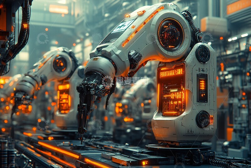 高清大图下载【趣麦麦图】工业革命机器人臂3