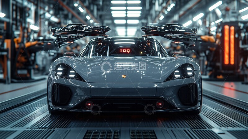 高清大图下载【趣麦麦图】四螺旋桨灰色汽车2