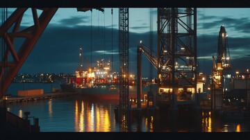 工业油井港口晚景2