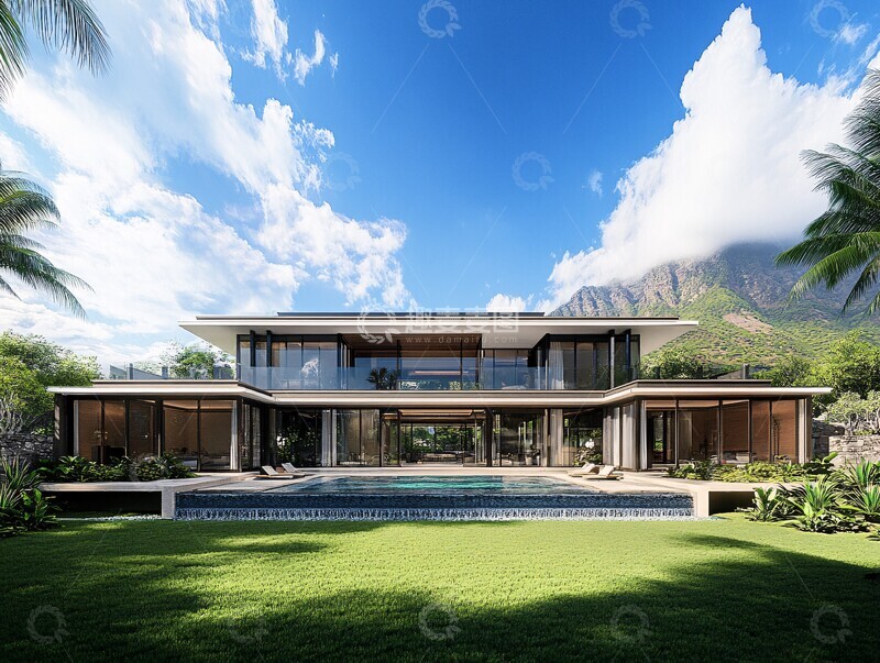 高清大图下载【趣麦麦图】中式双层别墅3