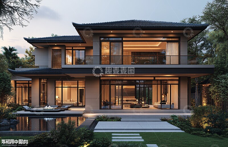 高清大图下载【趣麦麦图】三层中式别墅设计图2