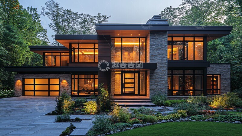 高清大图下载【趣麦麦图】现代住宅大窗设计3