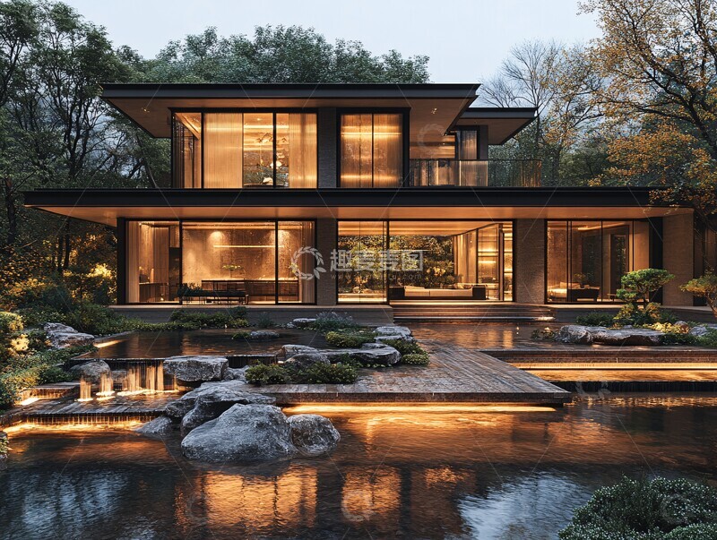 高清大图下载【趣麦麦图】玻璃水景宋代风格3