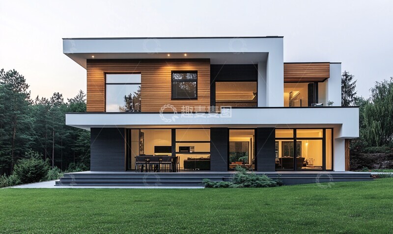 高清大图下载【趣麦麦图】木屋绿草森林景3