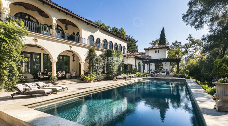 奢华泳池绿意环绕3