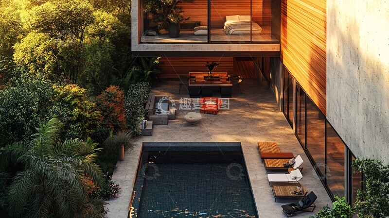 高清大图下载【趣麦麦图】现代住宅木屋摄影3