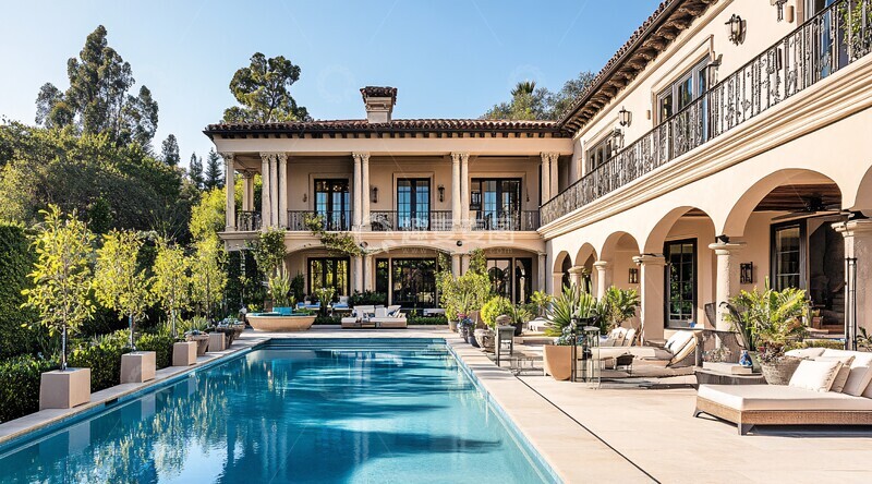 奢华泳池绿意环绕2